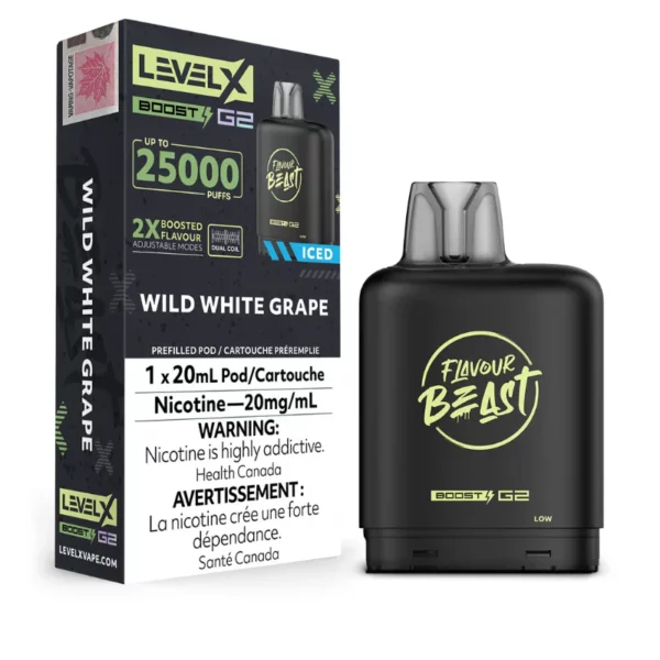 Flavour Beast Level X Boost 25k Pods - Wild White Grape